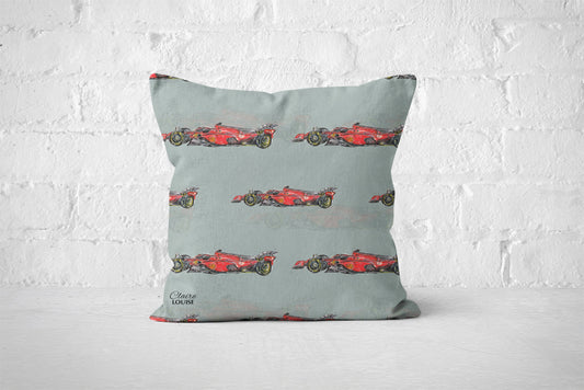 Formula 1 Racing Car Patterned Cushion