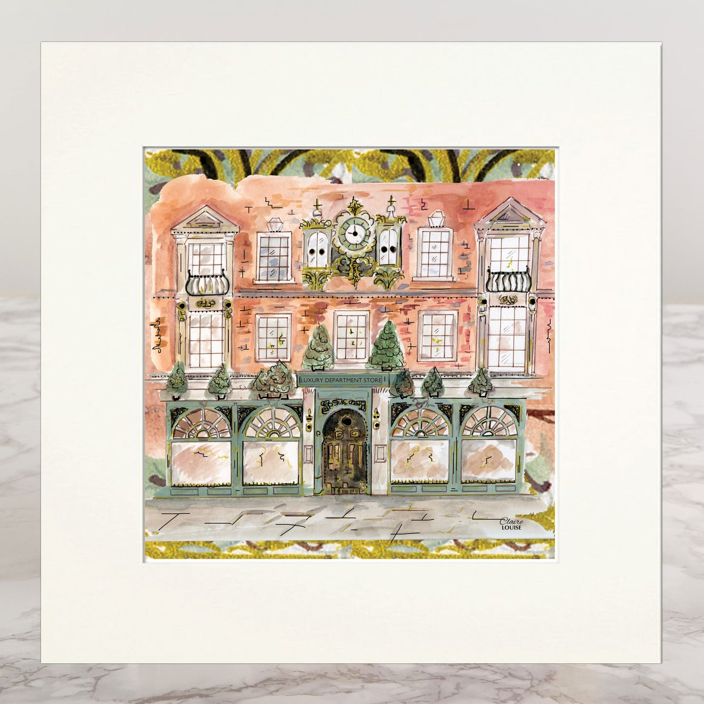 Fortnum and Mason inspired Mounted Print
