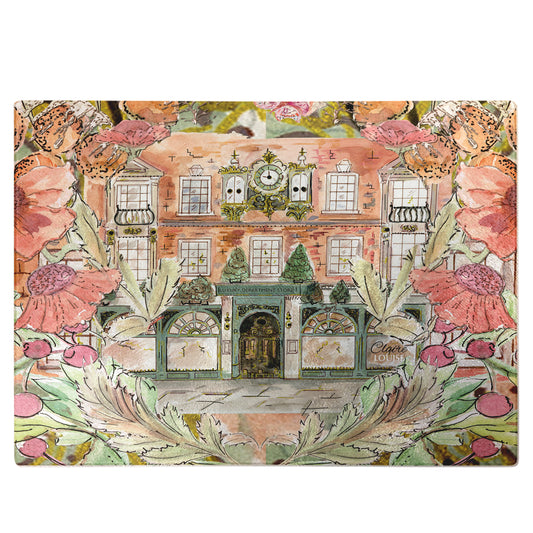 Fortnums In Full Bloom Glass Chopping Board