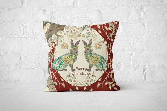 The Gentry Hare Xmas Cushion