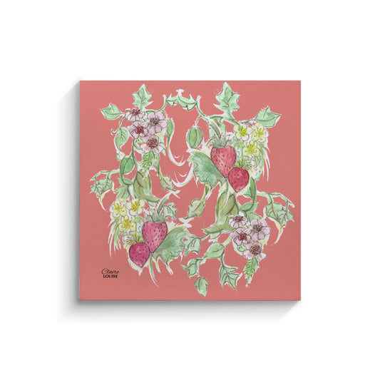 Strawberries & Cream Bloom Canvas Print