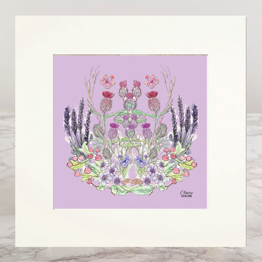 Thistle Bloom Mounted Print