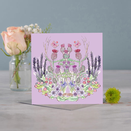 Thistle Bloom Greetings Card - Pack of 6