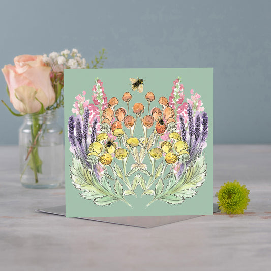Sage Bloom Greetings Card - Pack of 6