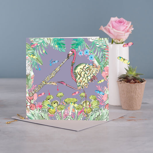 Florence The Flamingo Greeting Card - Pack of 6