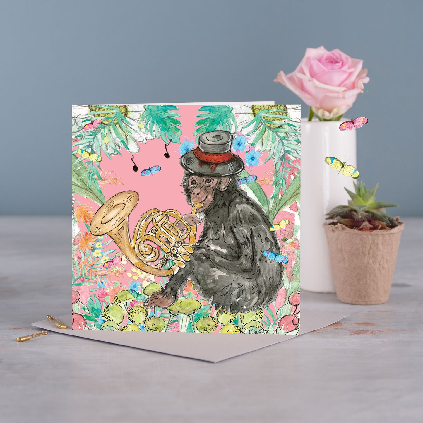 Miles The Monkey Greeting Card - Pack of 6
