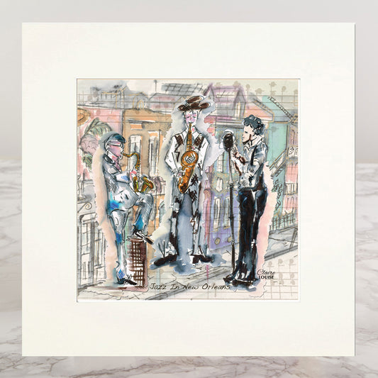 Jazz In New Orleans Mounted Print