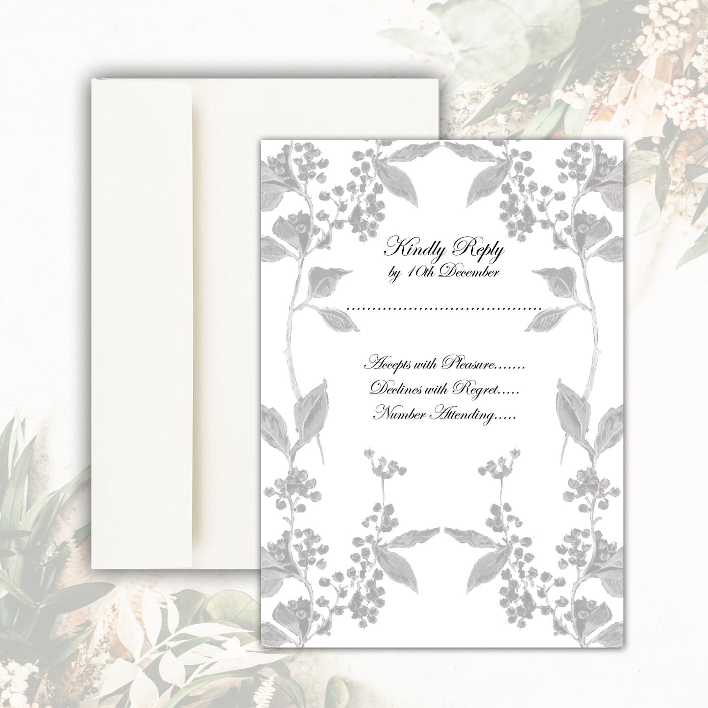 Juniper RSVP Card - Grey