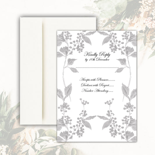 Juniper RSVP Card - Grey