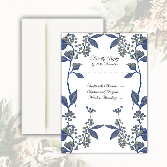 Juniper RSVP Card - Navy Blue