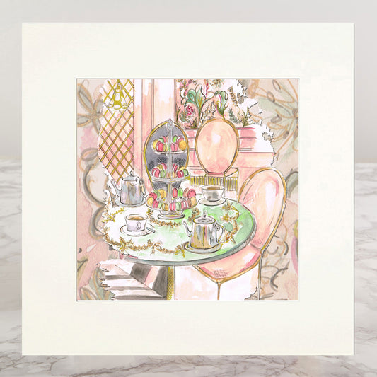 Laduree Cafe Mounted Print