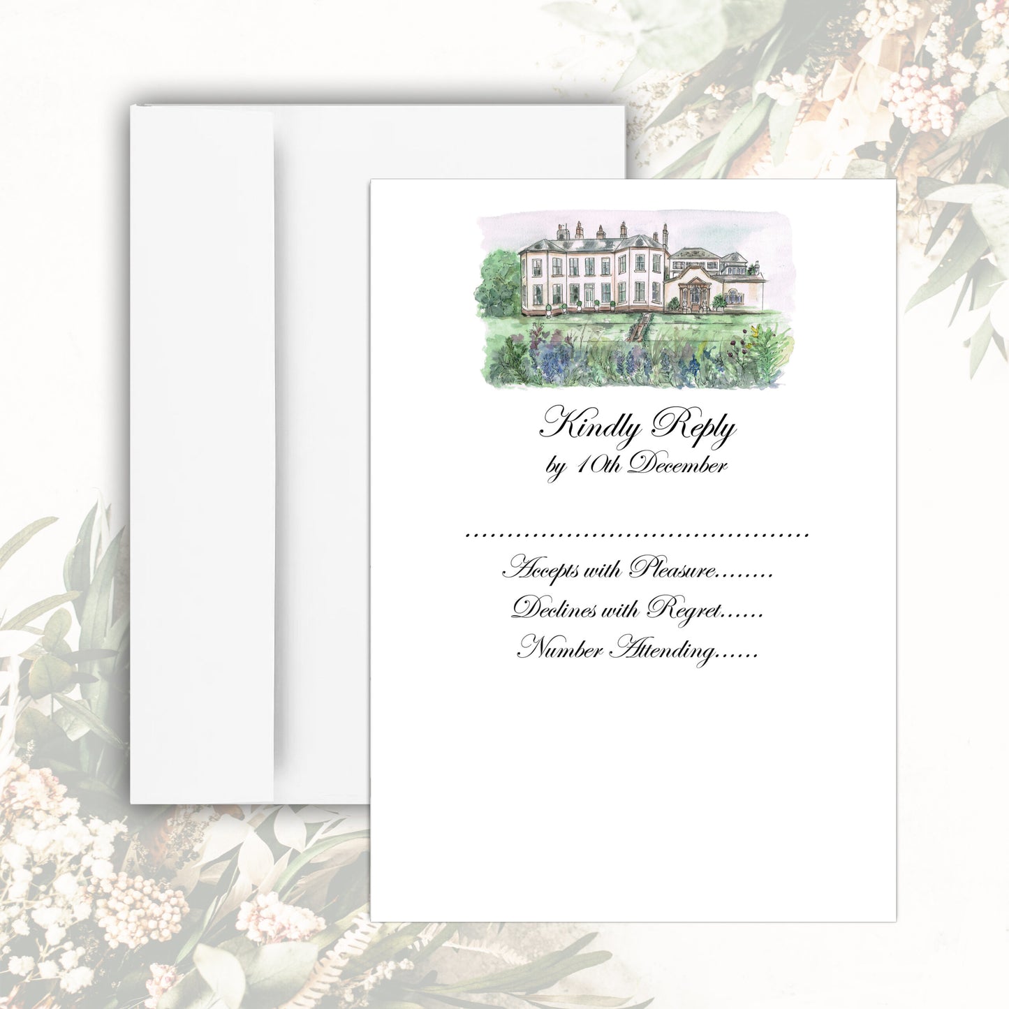 Lartington Hall RSVP Card - White