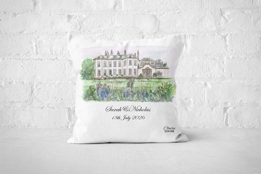 Lartington Hall Wedding Cushion  White