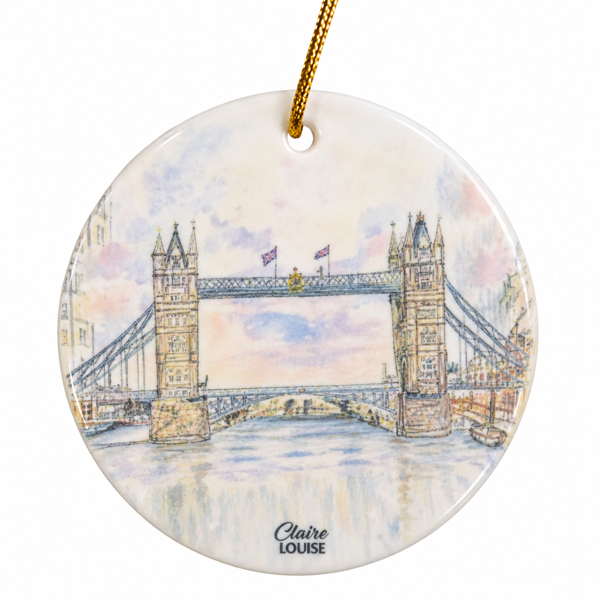 London Tower Bridge Fine Bone China Hanging Ornament