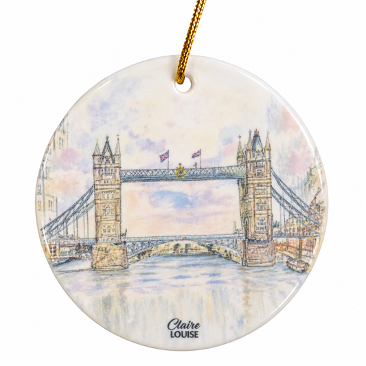 London Tower Bridge Fine Bone China Hanging Ornament