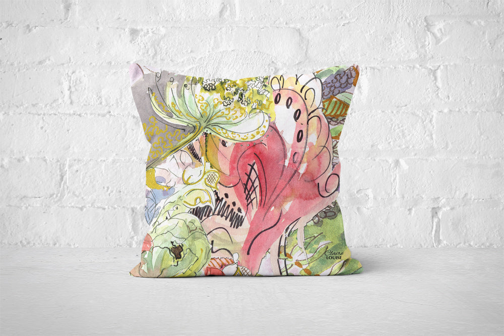 Luminous Pink Bloom Outdoor Cushion
