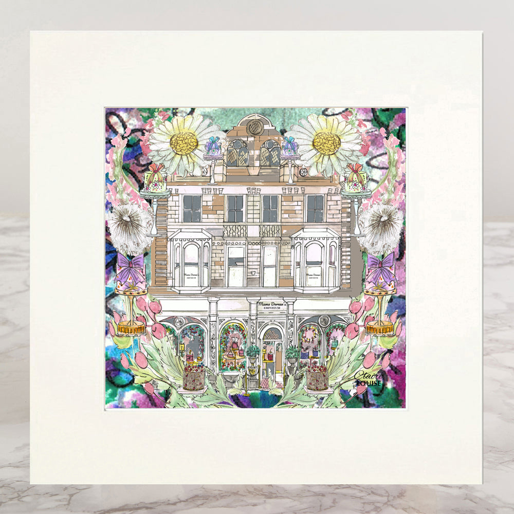 Mama Doreen's Emporium In Full Bloom Mounted Print