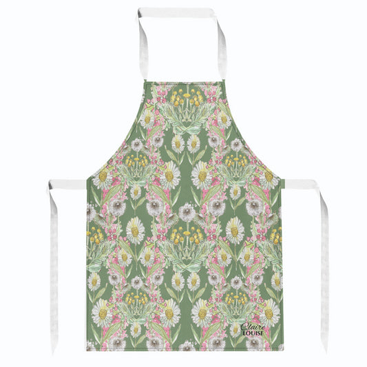Meadow Green Bloom Kitchen Apron