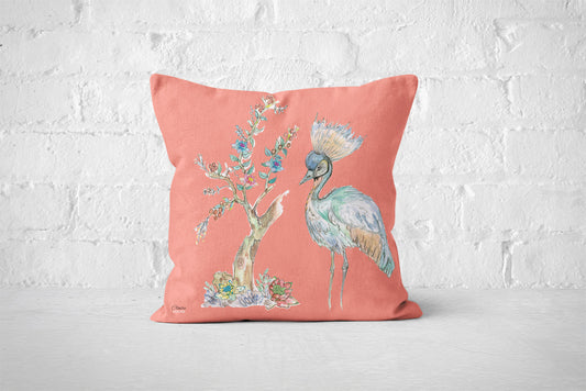Peach Bird Cushion