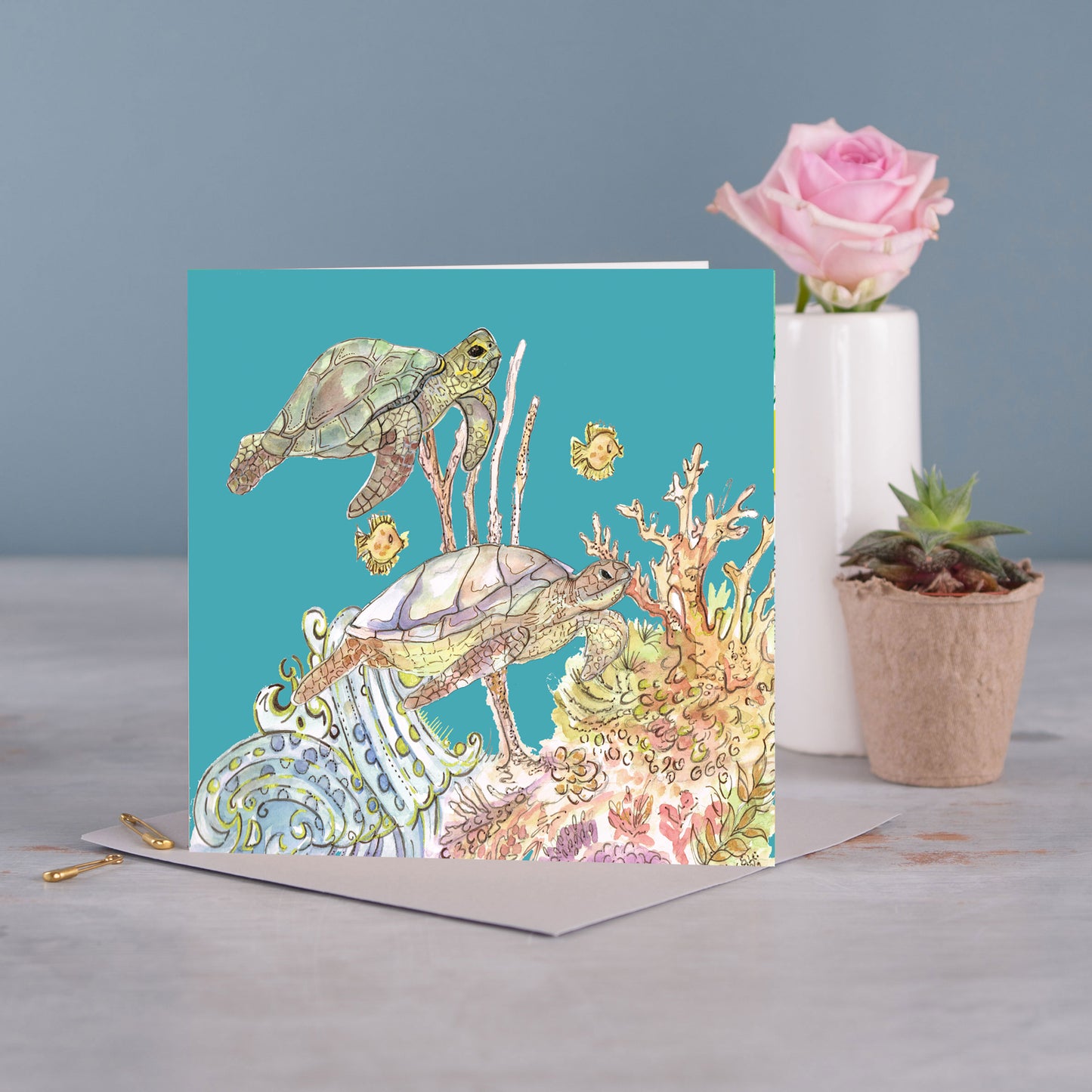 Turtle Greetings Card - Pack of 6