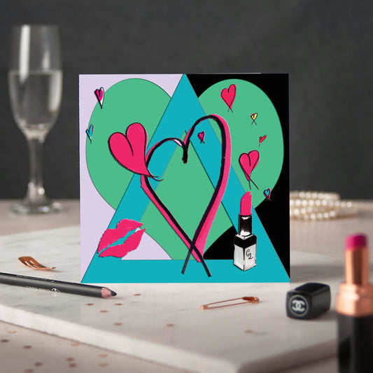 Lipstick Love Greeting Card - Pack of 6