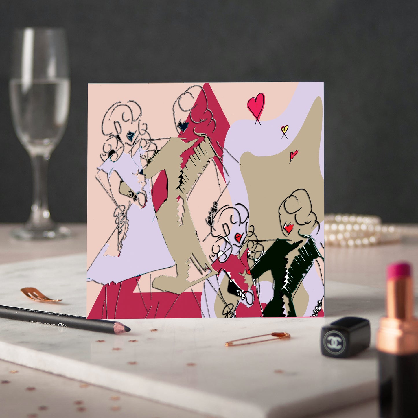 Bestie Magenta Greeting Card - Pack of 6