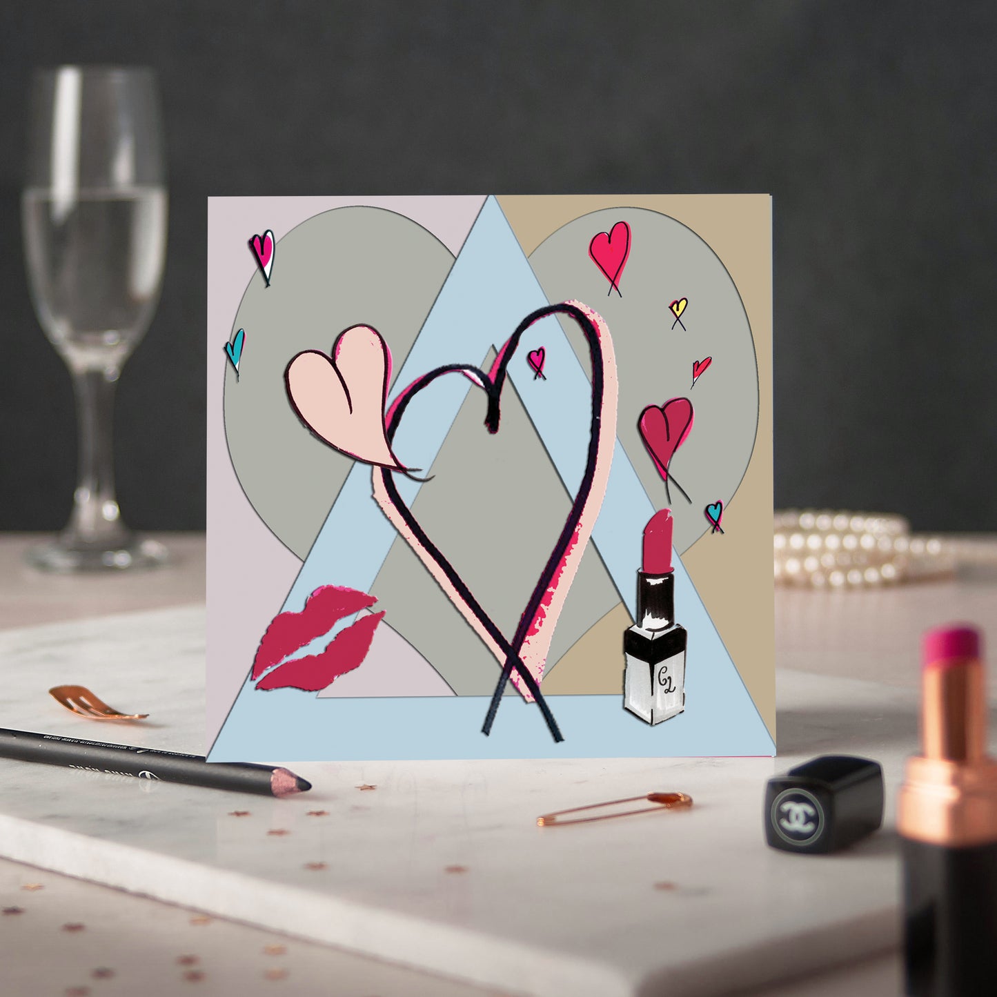 Lipstick Love Nude Greeting Card - Pack of 6