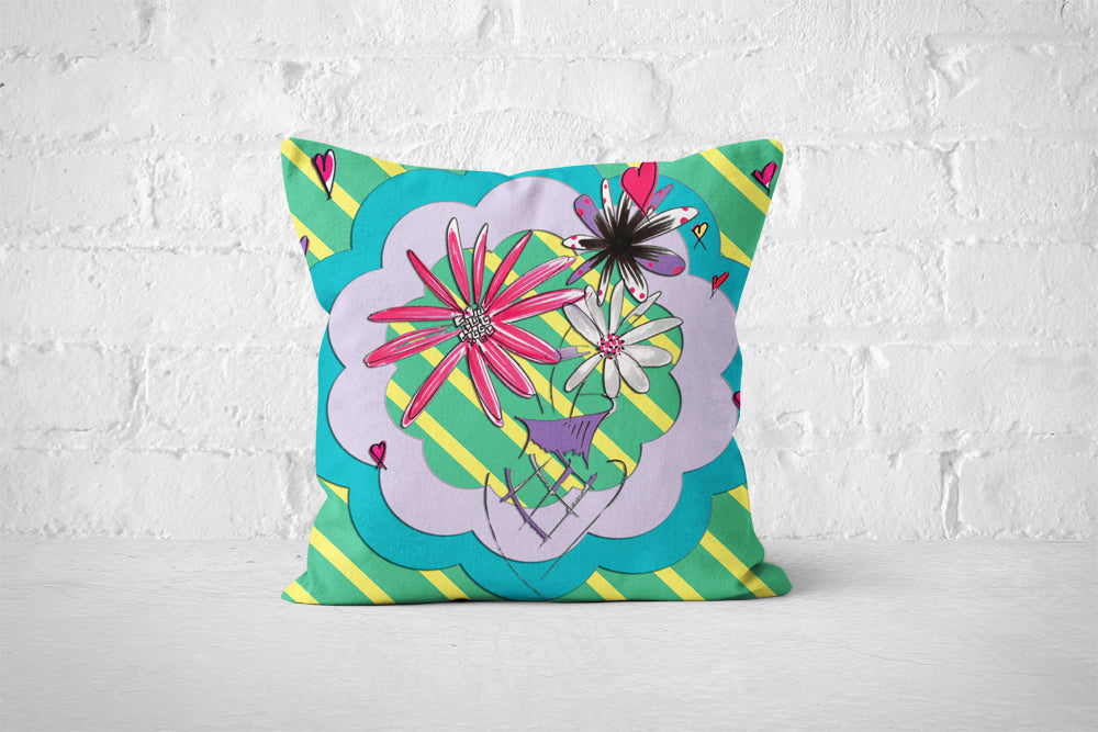 Retro Flowers Cushion