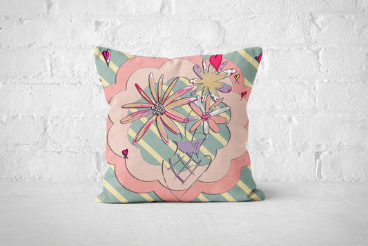 Pale Pink Flora Cushion