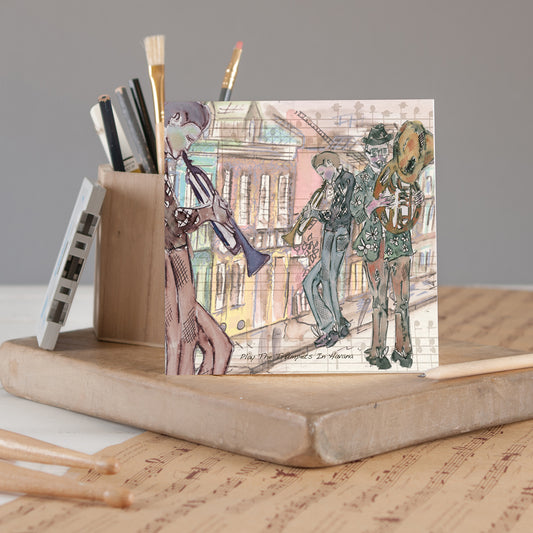 Play the Trumpets In Havana Greetings Card - Pack of 6
