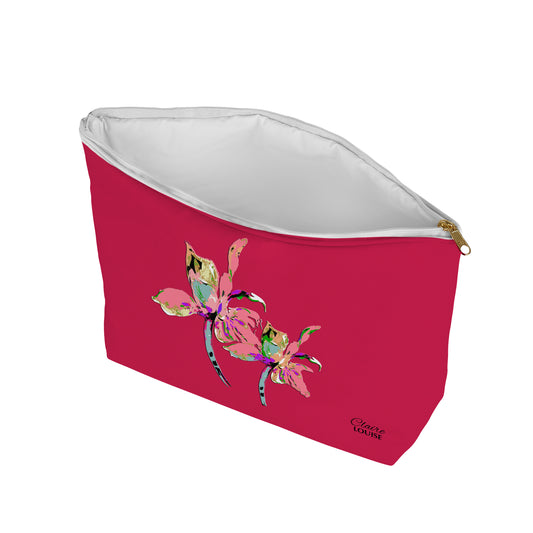 Magenta Iris Cosmetic Bag