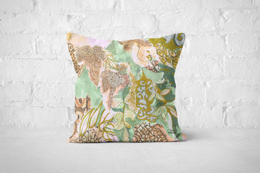 Malachite Clay Bloom Outdoor Cushion