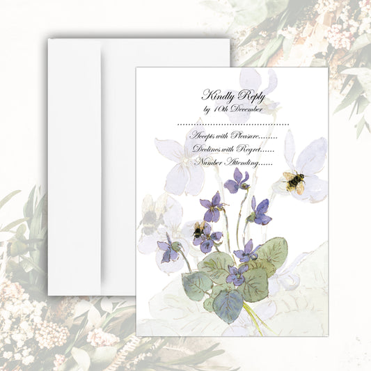 Morning Glories RSVP Card (White)