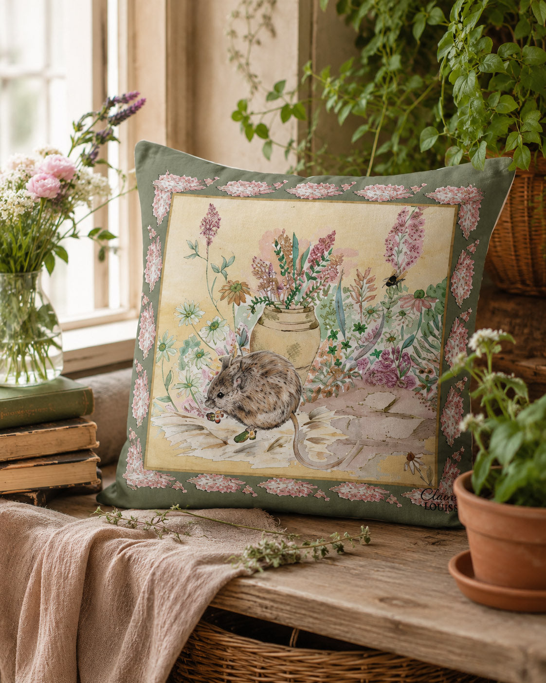 Mouse Bouquet Boots Cushion
