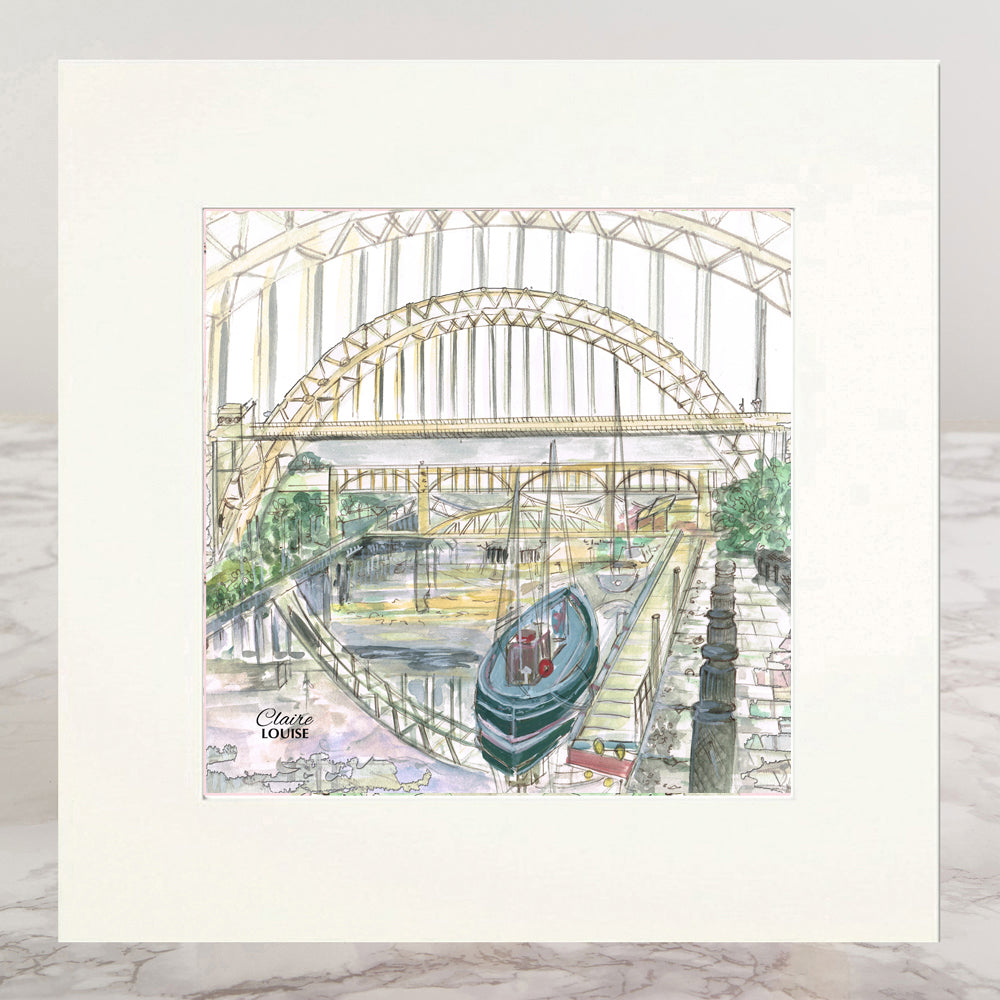 Newcastle Quayside Mounted Print