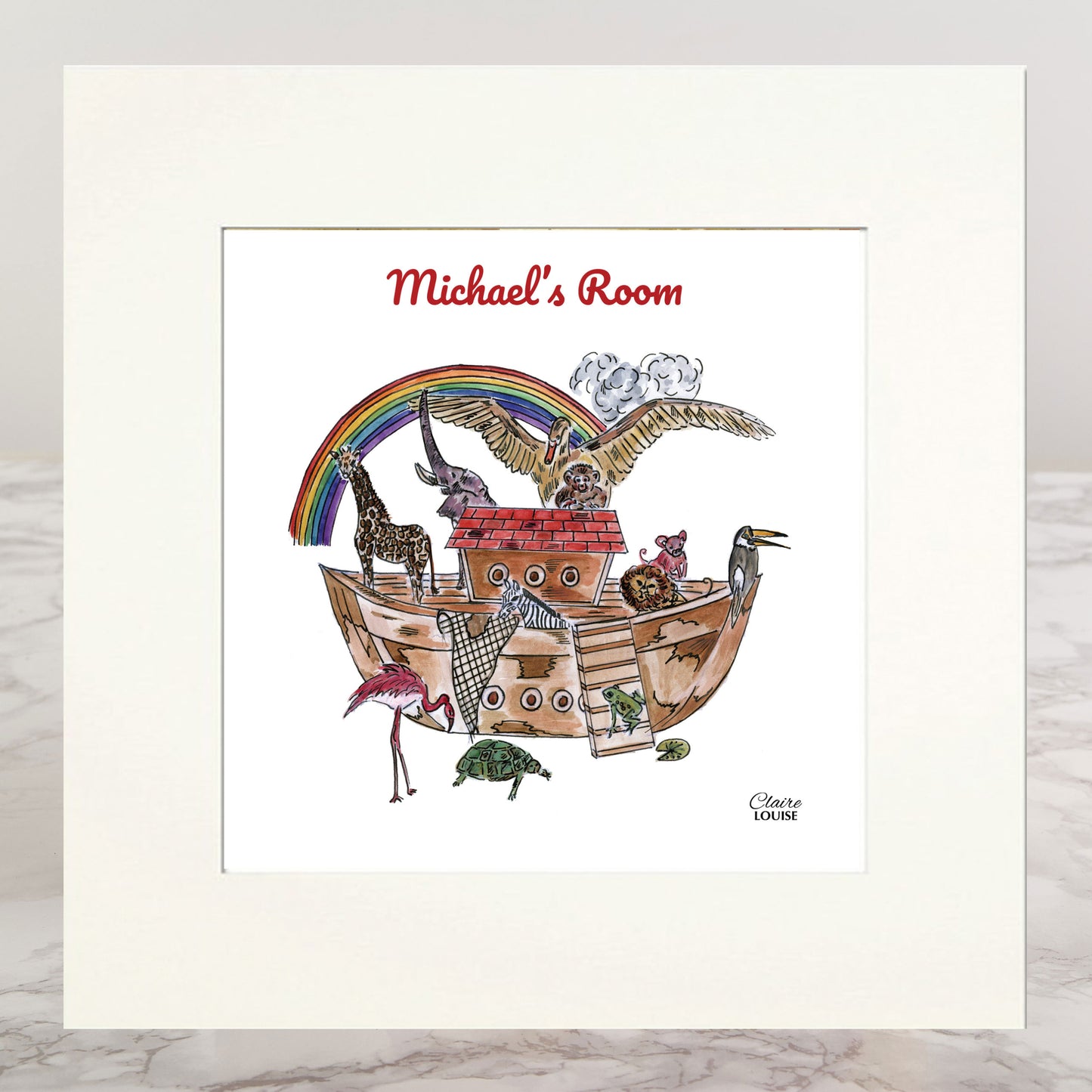 Noah's Ark Personalised Mounted Print