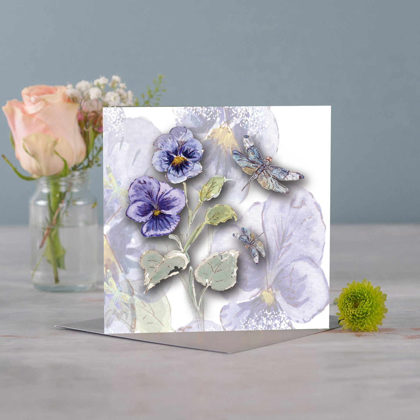 Pansies Greeting Card (White) - Pack of 6