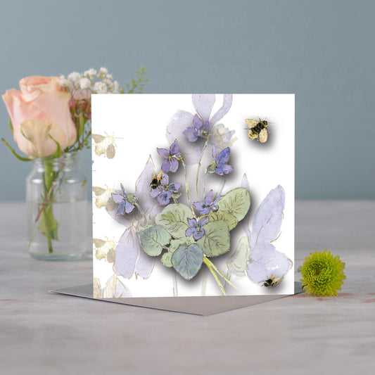 Morning Glories Greeting Card (White) - Pack of 6