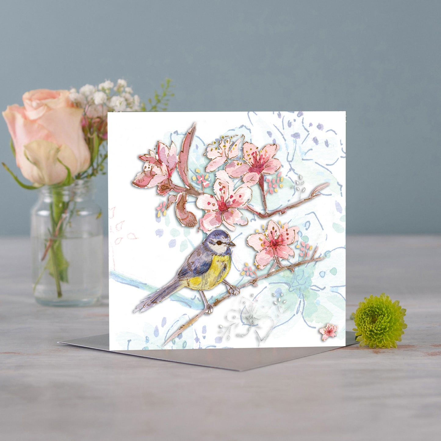 Blossom Greeting Card (White) - Pack of 6