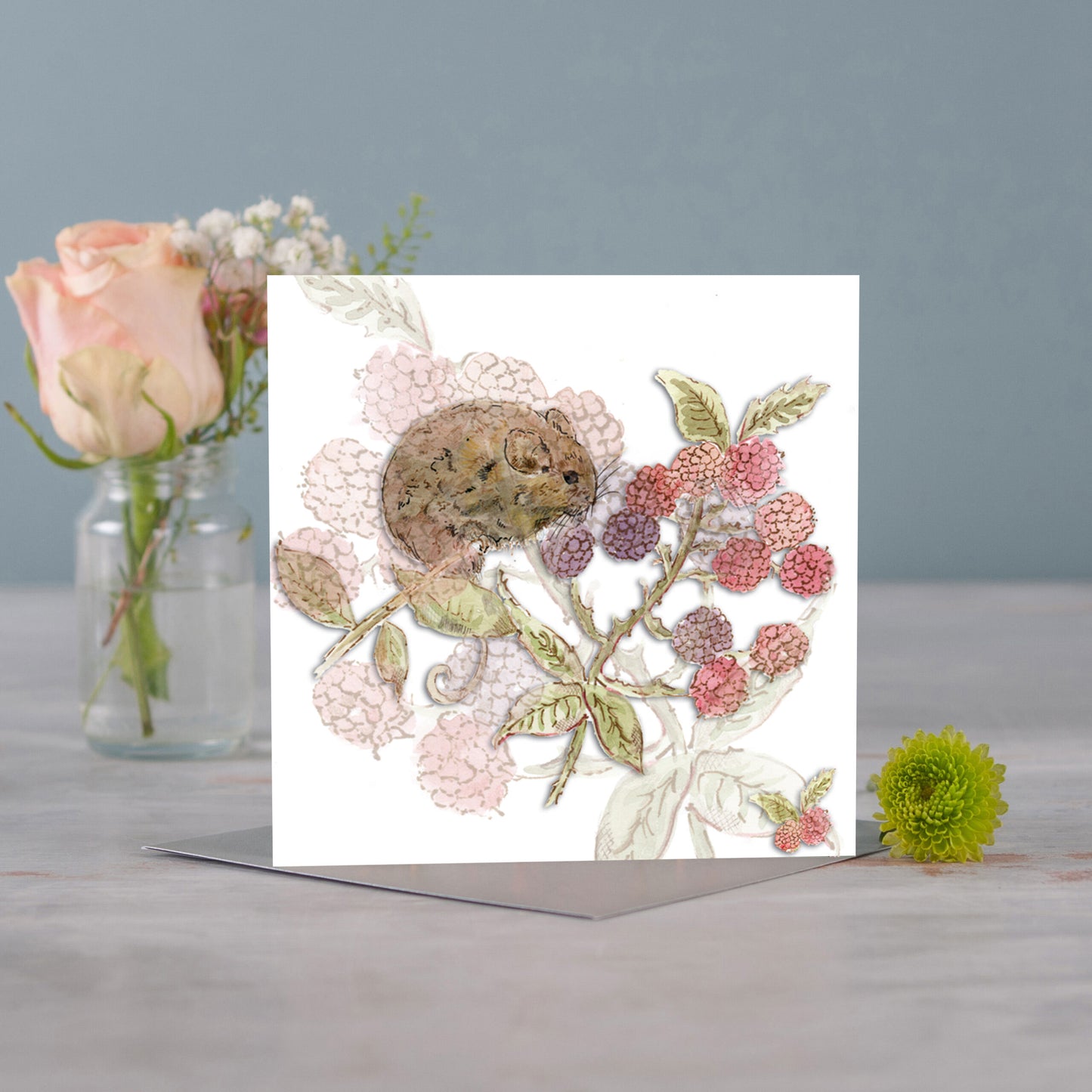 Raspberries Greeting Card (White) - Pack of 6