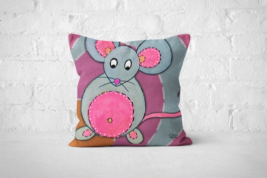 Pink Mouse Cushion