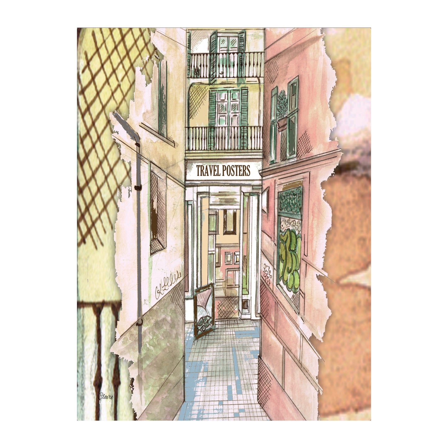 Palma Travel Poster Glass Wall Art