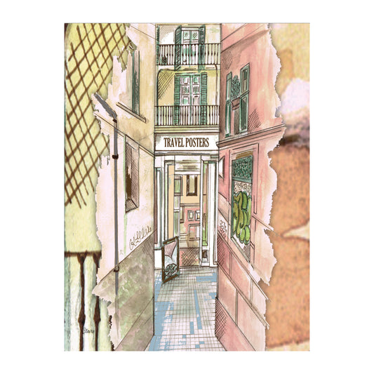 Palma Travel Poster Glass Wall Art