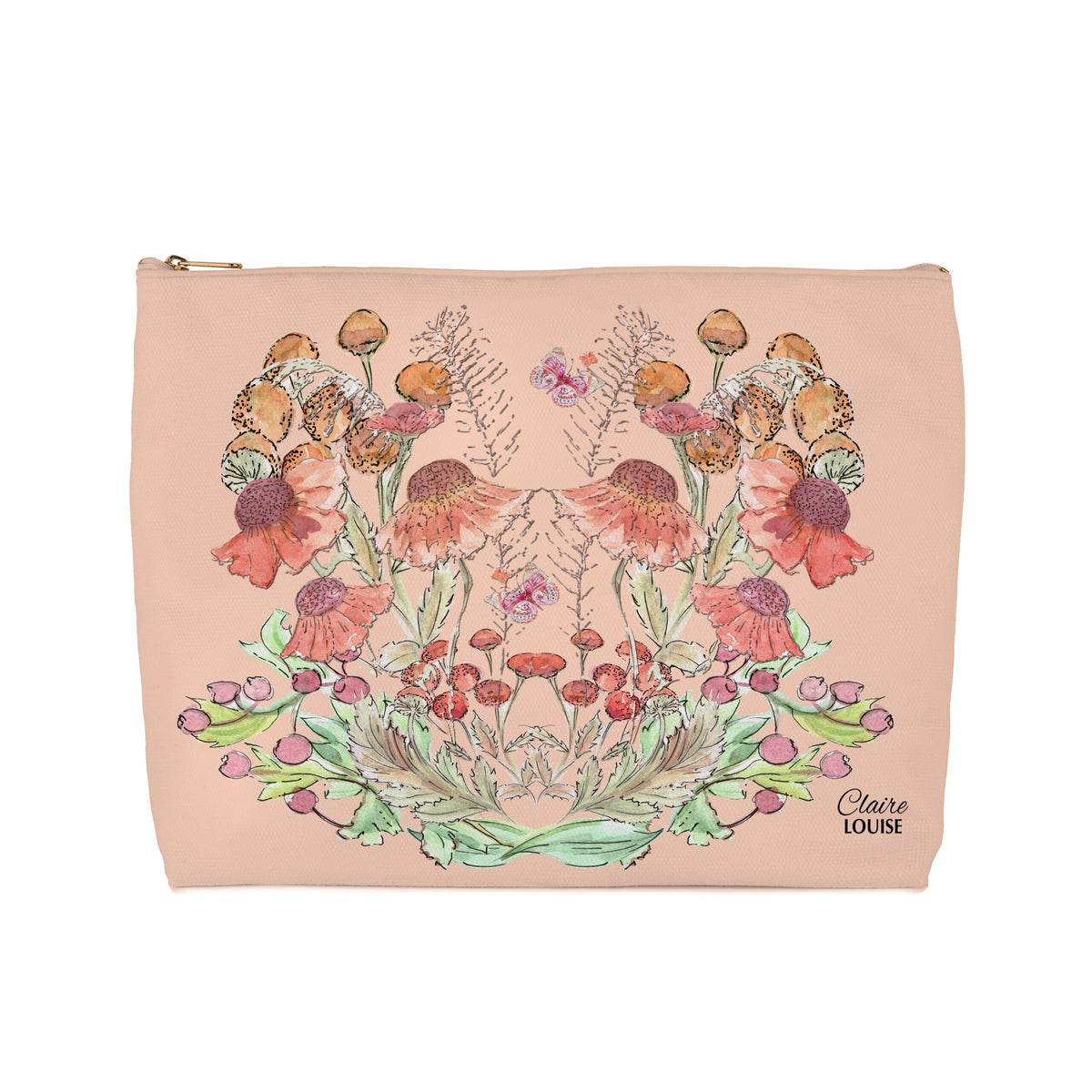 Peach Bloom Cosmetic Bag