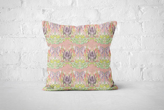 Peach Bluebells Garden Blooms Cushion