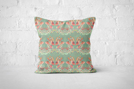 Peach Daisies Garden Blooms Outdoor Cushion