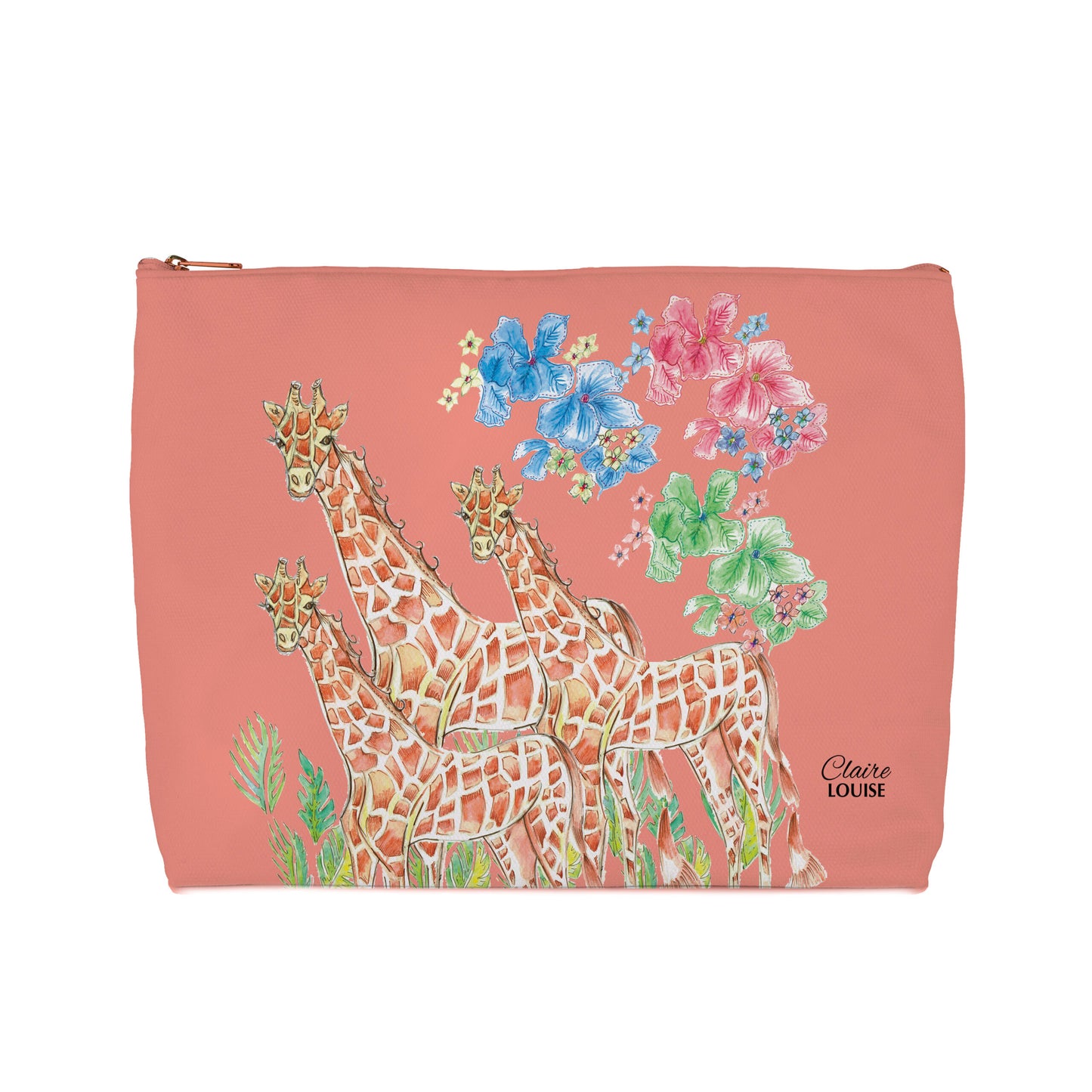 Peach Fuzz Giraffes Cosmetic Bag