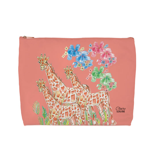 Peach Fuzz Giraffes Cosmetic Bag