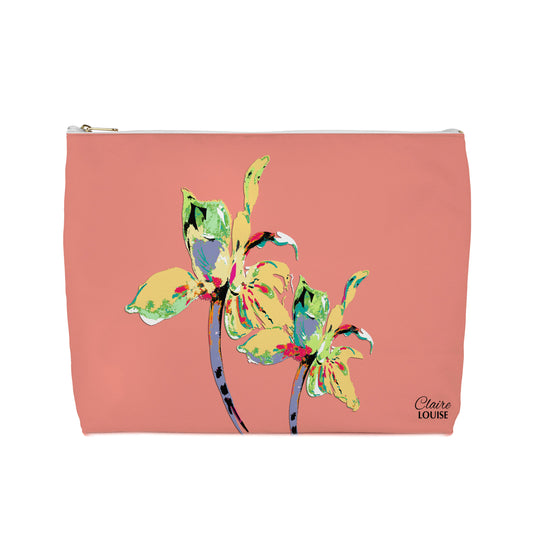 Peach Fuzz Iris Cosmetic Bag