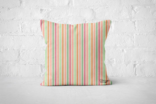 Peach Stripe Outdoor Cushion